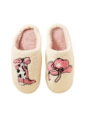 2/$30 NEW Cowboy Boot Slippers Size 9-10 Slippers